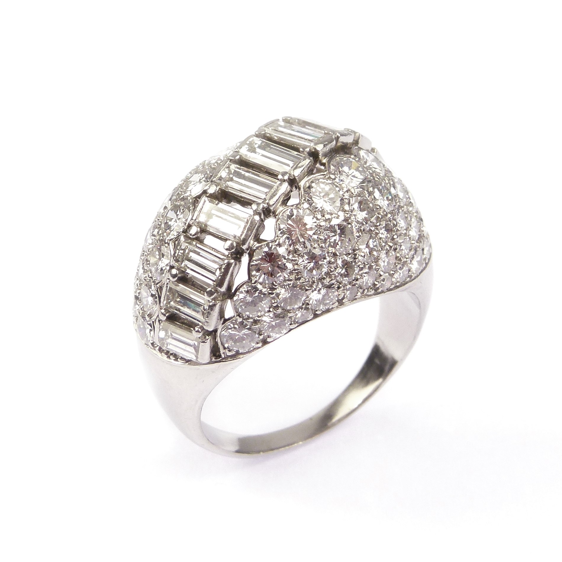 Cartier Bombe shaped diamond cluster ring by Cartier MasterArt